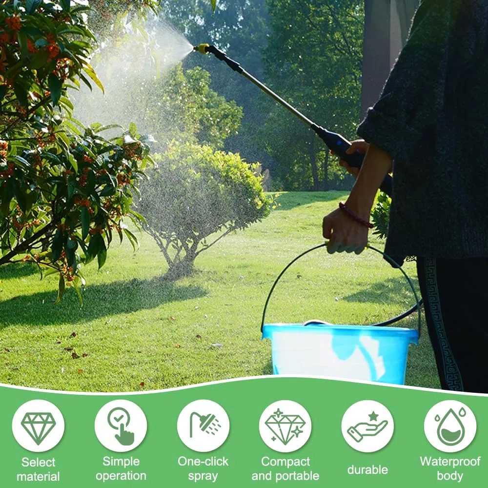 Pompa Irroratrice a Batteria, Afenau 2400mAh Nebulizzatore a Batteria con 3 ugelli Regolabili e Tubo Flessibile da 5 M, Irroratore a Batteria, Spruzzatore Elettrico da Giardino per Pulizia del Cortile