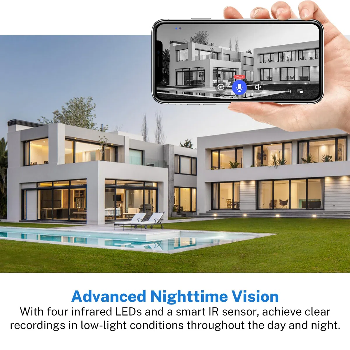 Videocitofono WiFi 1080P senza fili, rilevamento umano tramite intelligenza artificiale, conversazione a 2 vie, Wi-Fi 2,4 G, alimentato a batteria, archiviazione cloud, videosorveglianza