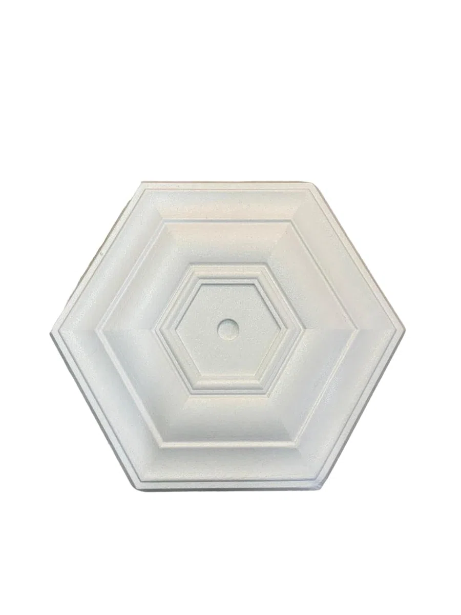 LED Mall Home Rosone Decorativo in Polistirolo Espanso Esagono per Interni 53 * 46 Cm Verniciabile di Facile Installazione