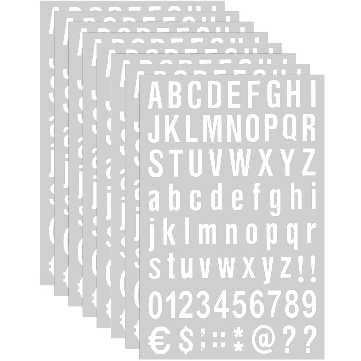Kit di 8 Fogli Lettere Numeri Autoadesivi in Vinile, Adesivo di Numeri di Cassetta Postale per Segni, Finestre, Porte, Automobili, Casa, Affari, Numero di Indirizzo (Bianco, 2 Pollici)