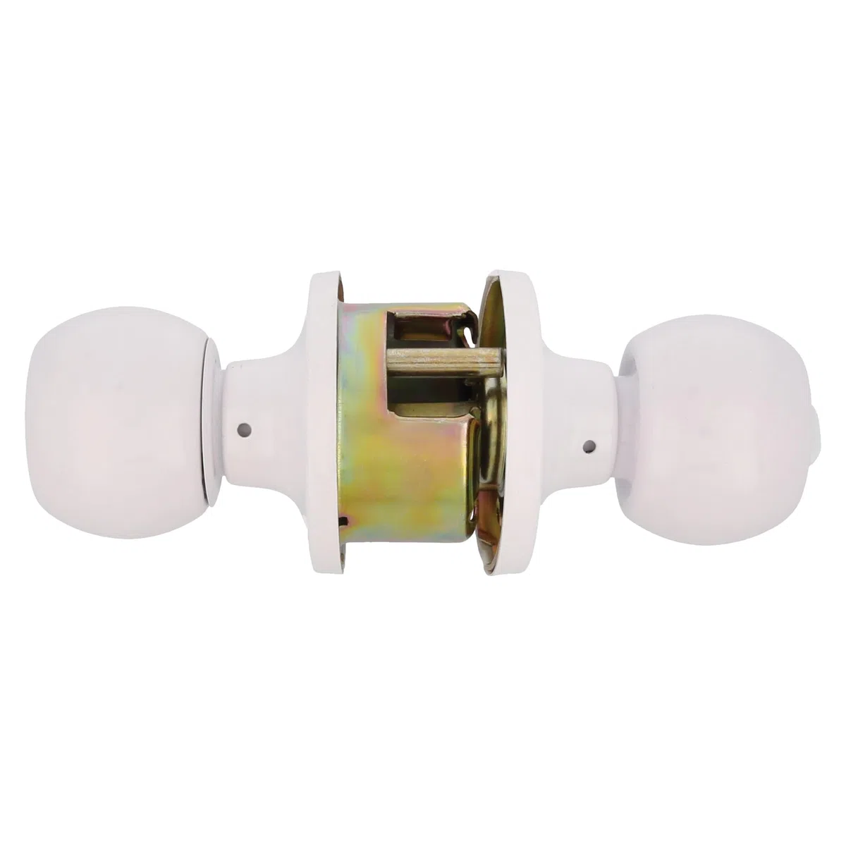 Amig - Set di Pomelli a Sfera con Serratura | Ottone Robusto e Sicuro | Adatto per Porte in Legno | Finitura Bianca Elegante | Sistema Antischeda | Modello 5100, Multicoloured, Standard, Ottone