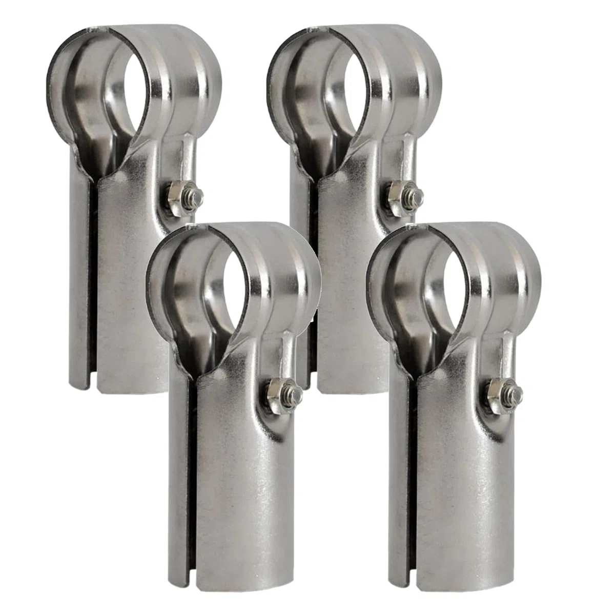 Set di 4 morsetti a T per tubi a T, morsetti per recinzione a catena in acciaio inossidabile, giunti a T per tubi OD da 32mm, bulloni e dadi inclusi