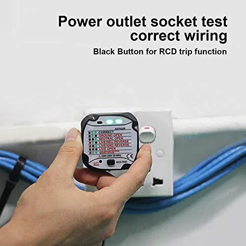 Bside AST01 Rilevatore di Tester per Presa Elettrica Automatica Professionale (220v Eu Plug)