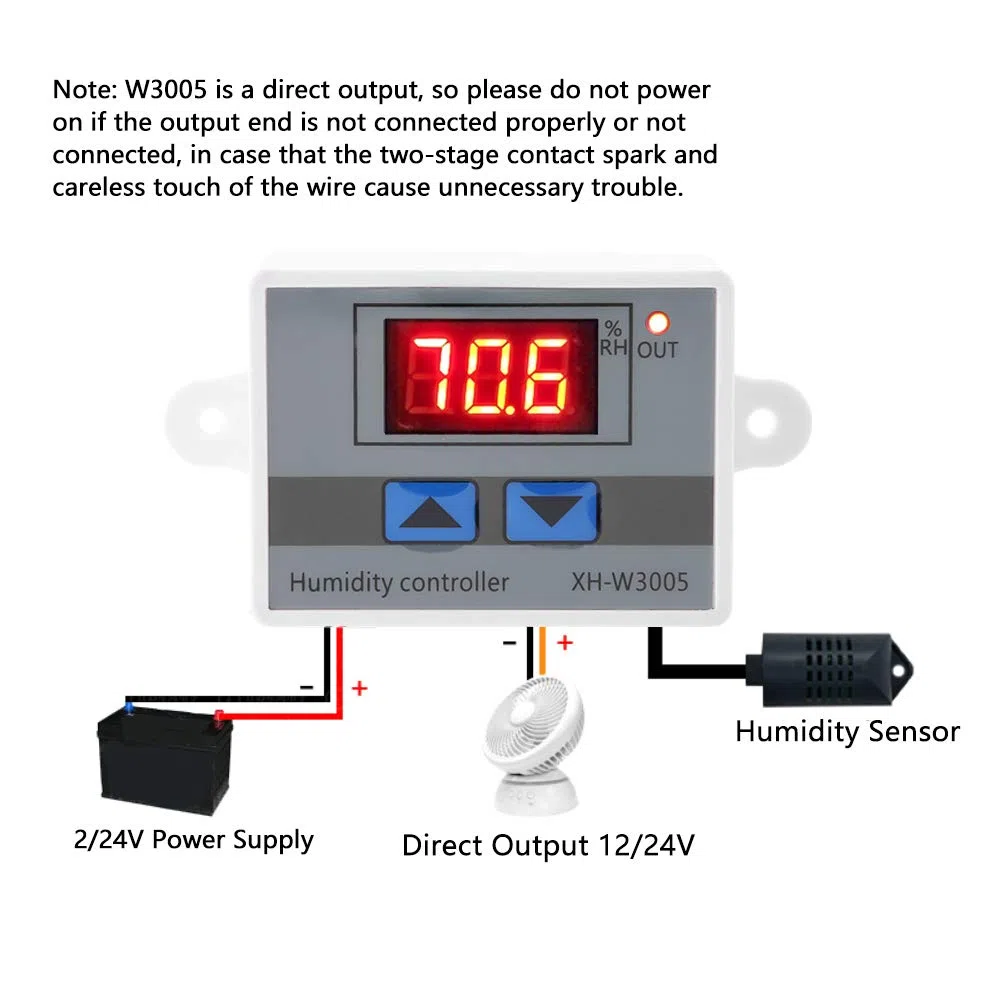 XH-W3005 Regolatore di Umidità Digitale Sensore di Umidità Ad Alta Precisione Igrometro 12V/24V/220V(12V)