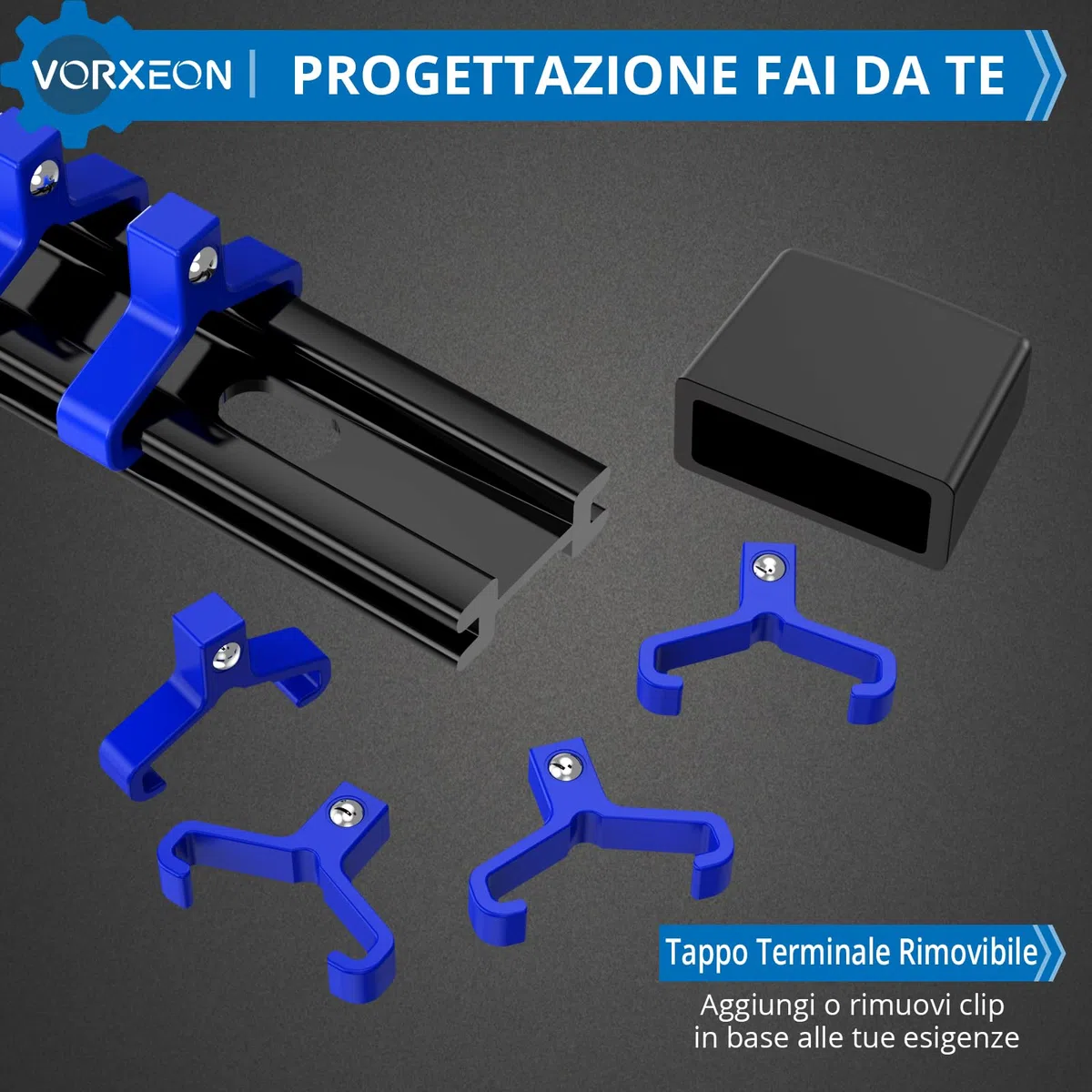 9PCS Kit Organizzatore di Bussole, Supporto Porta Chiavi a Bussola da 1/2pollici, 3/8pollici, 1/4pollici, Supporto per Binario, Storage Incassato, per Miglior Organizer per Attrezzi in Garage