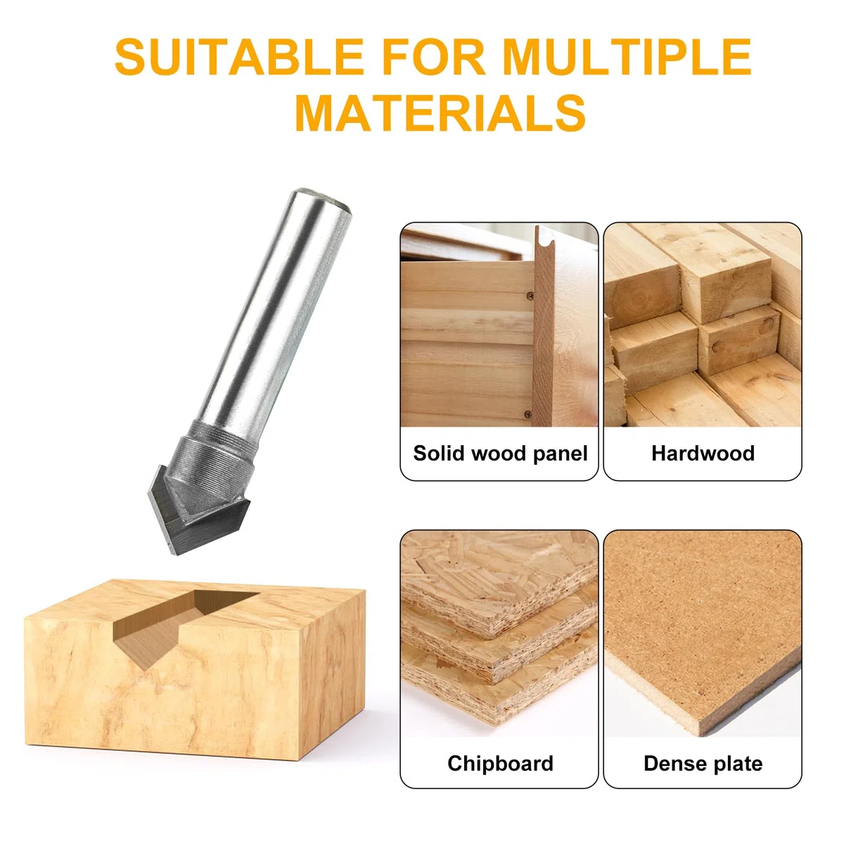 Set 20 Pezzi Frese per Legno con 4 Cuscinetti, Gambo 8mm, Realizzato in Materiale YG6X, per La Lavorazione e Fai da te