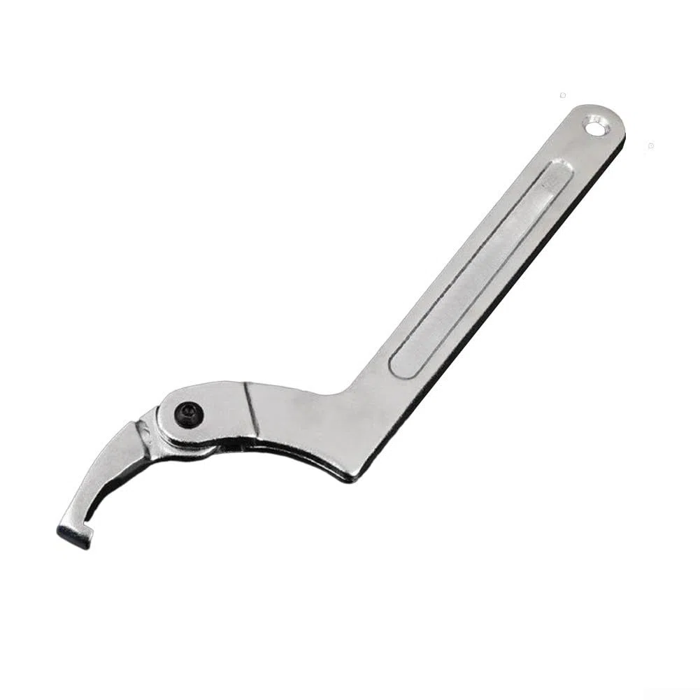 Chiave a gancio, 1 chiave regolabile a gancio a testa quadrata, per chiave a mezzaluna con estremità a gancio, per contatore dell'acqua (51-121 mm)