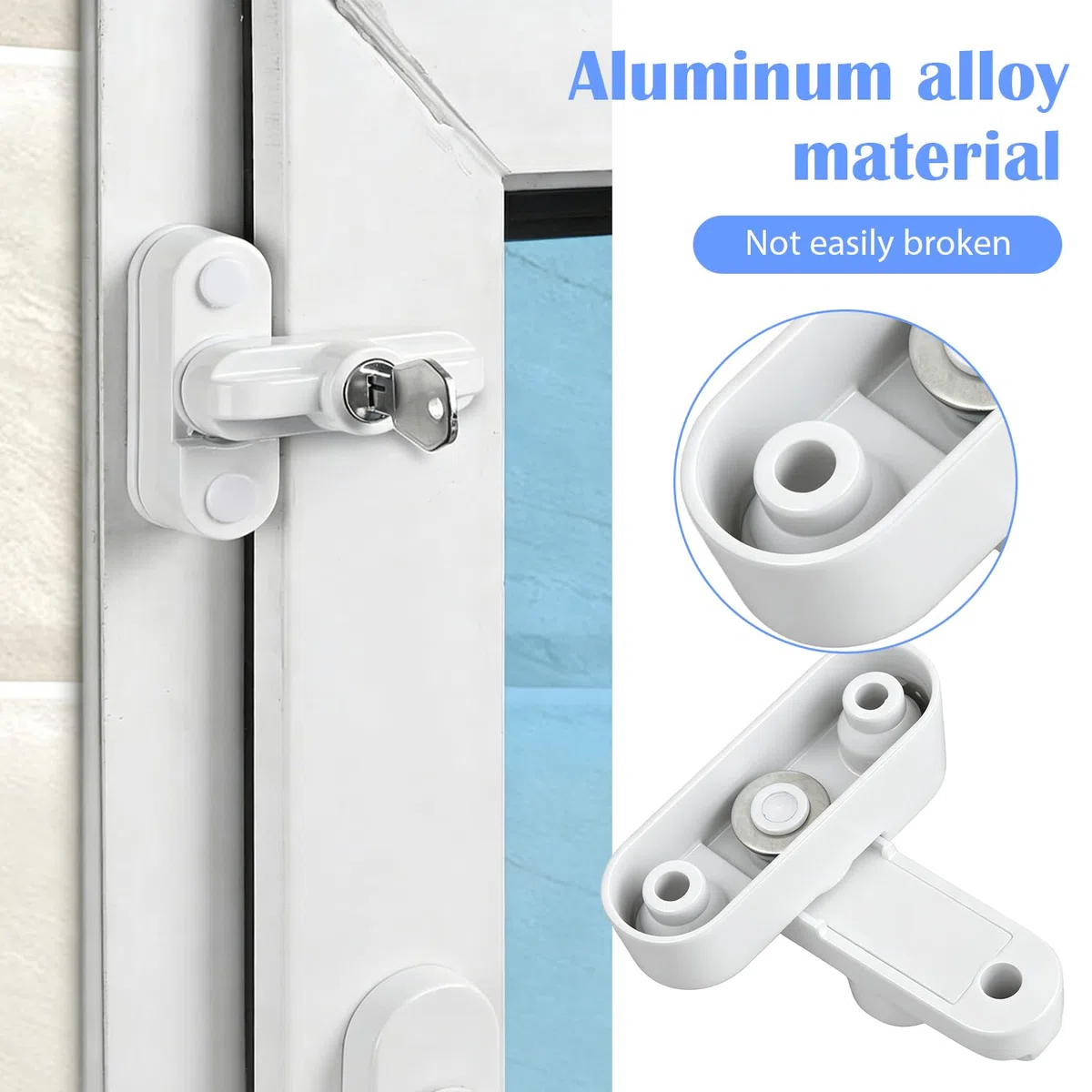 Serrature Tissit Sash Jammer, chiavi bloccanti con 2 chiavi, per porte e finestre in PVC UPVC