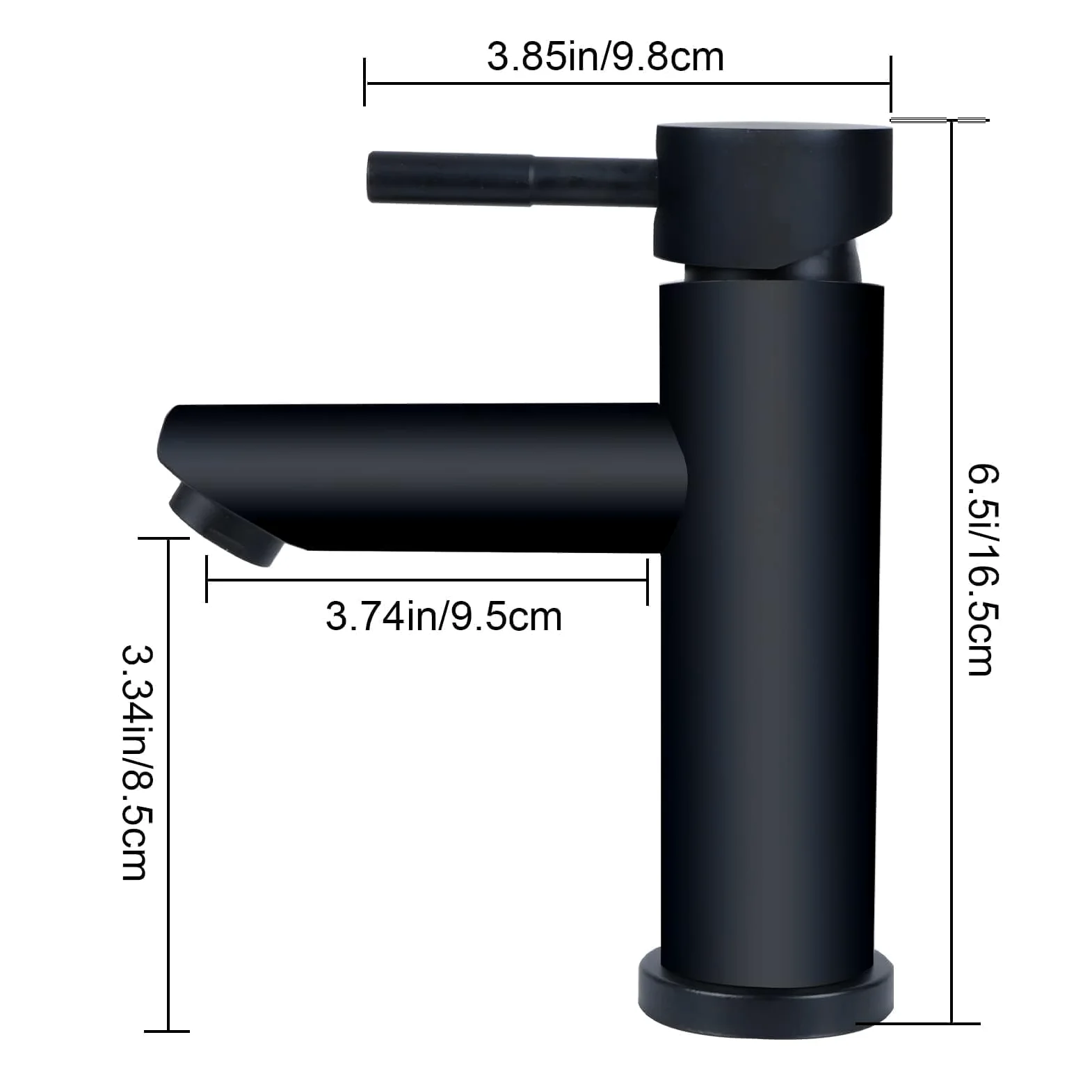Rubinetto Lavabo Bagno Nero Acciaio Inox Rubinetto Bidet per Cucina con Tubo di Collegamento Rubinetto Lavandino Bagno Fredda e Calda Regolabile