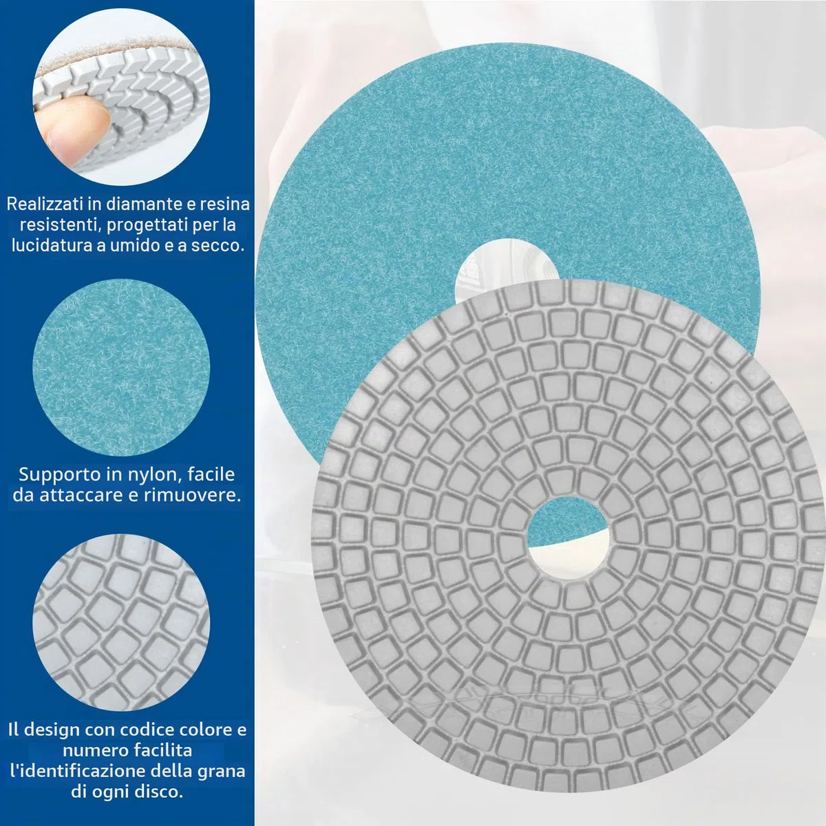 Diamante lucidatura pad 14 pezzi set di tamponi per lucidatura 100mm wet diamantati pastiglie disco diamantato per lucidatura di pietra lucidatrice pavimenti marmo