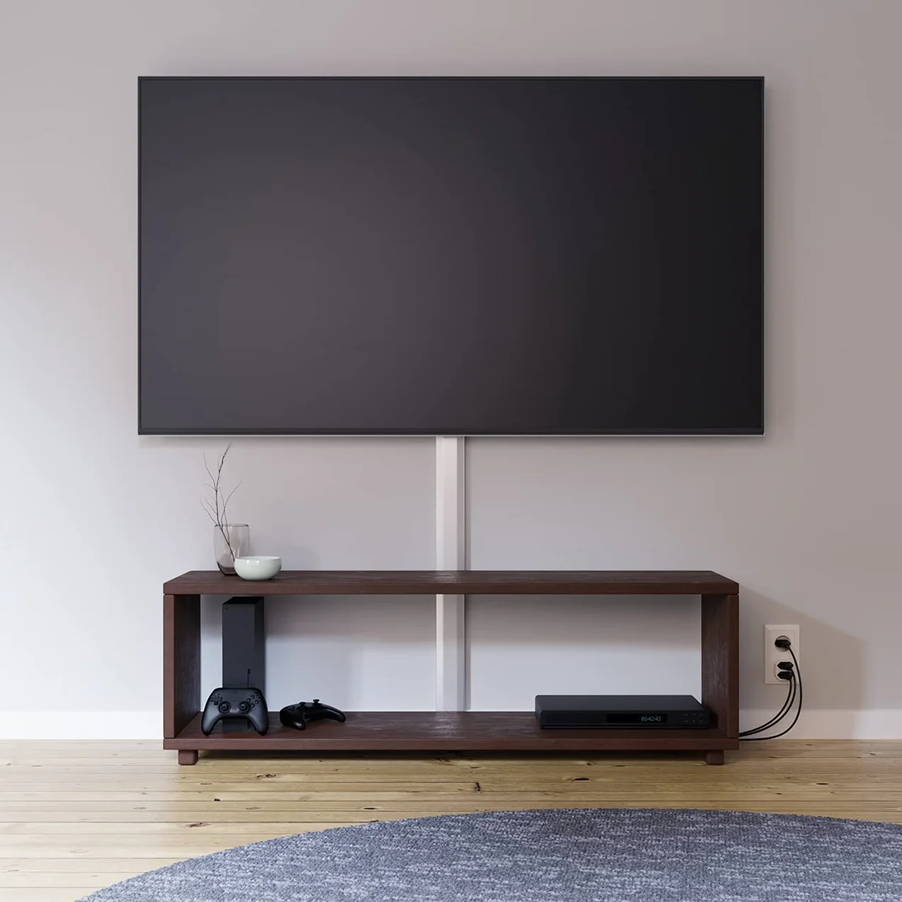 deleyCON Canalina Portacavi e Fili Universale Facile Spostamento di Cavi e Fili PVC di Alta Qualità Lunghezza 100cm Larghezza 6cm Altezza 2cm - Bianco