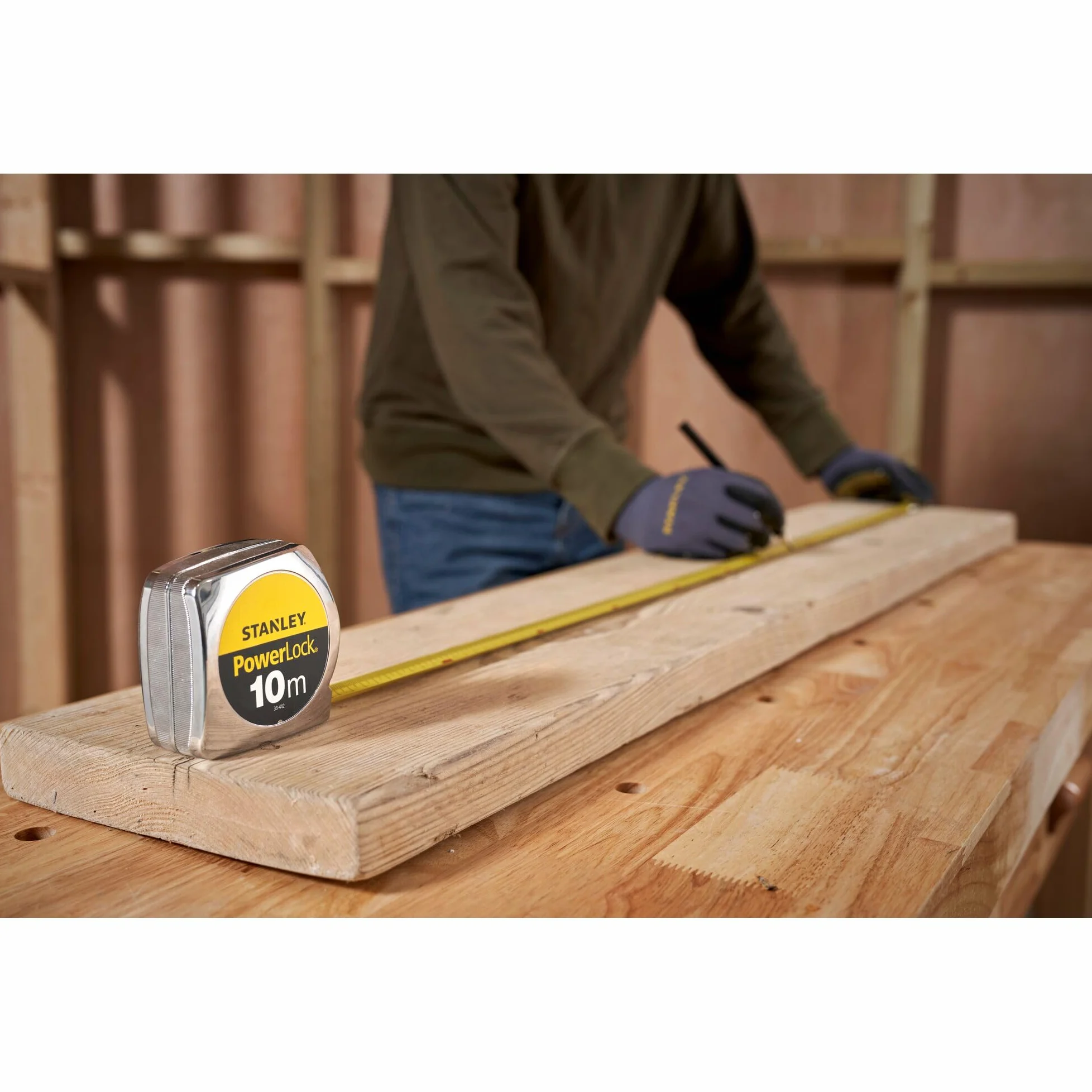 STANLEY 1-33-442 Flessometro, Argento, 10 m x 25 mm