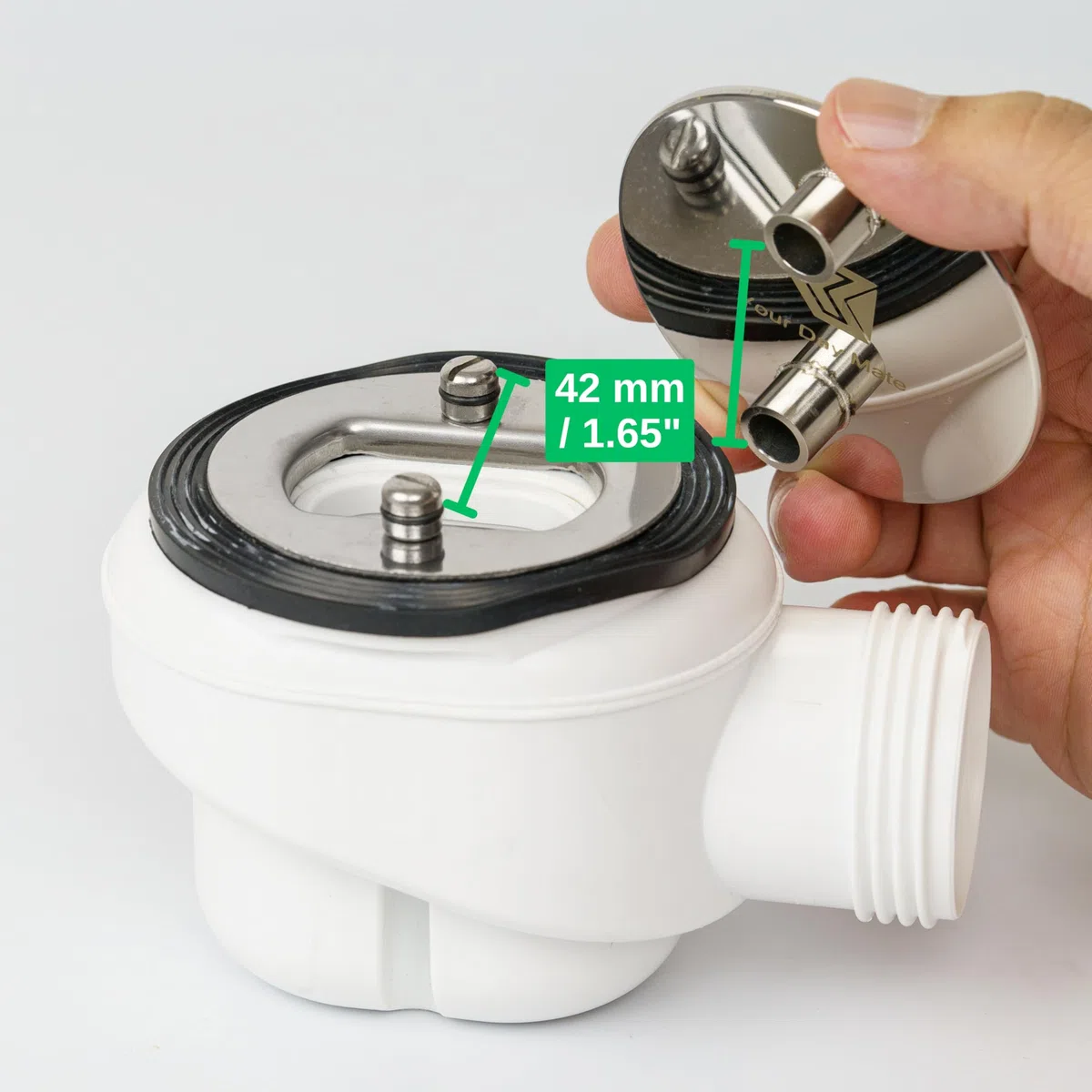 Coperchio in acciaio inox per scarico doccia, Ø 75 mm, compatibile con il set di scarico Viega Domoplex, sostituisce il modello 6930.0, per piatto doccia con foro di scarico Ø 52 mm, coperchio doccia