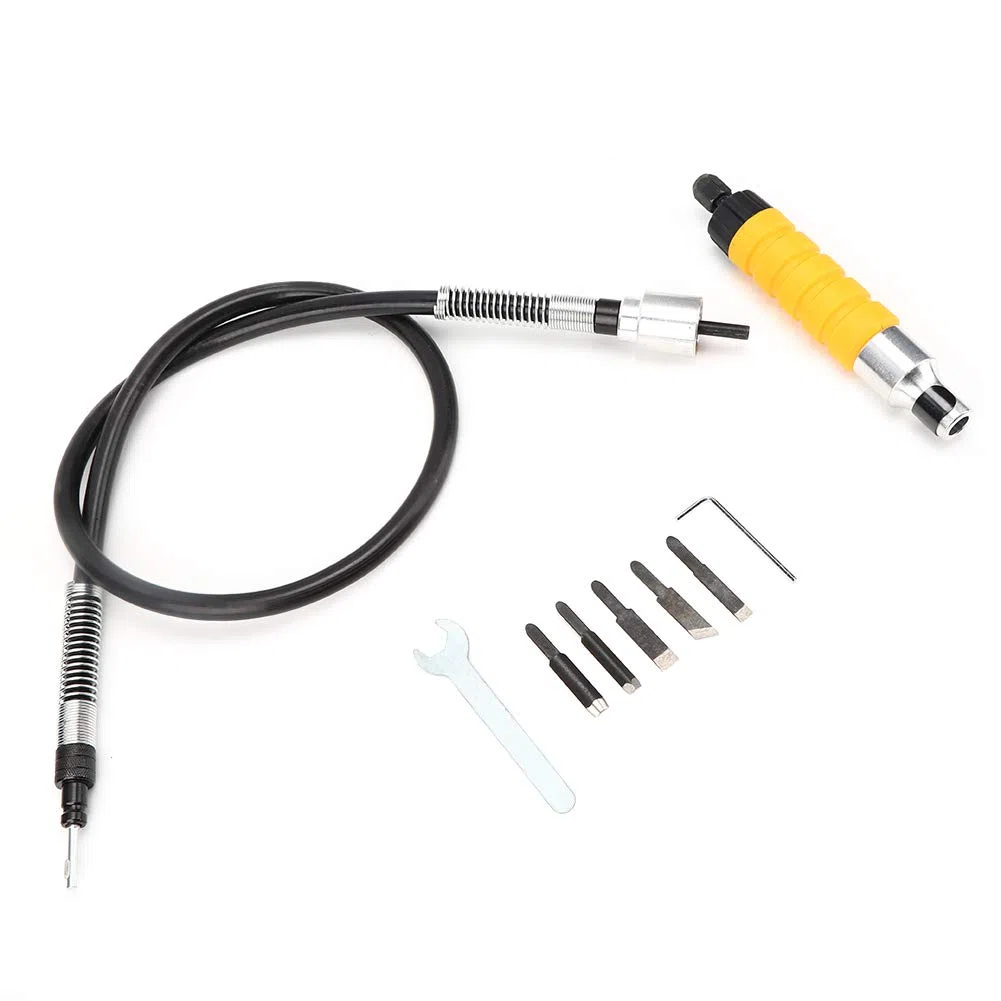 Set di strumenti per carpenteria con scalpello intaglio elettrico per la lavorazione del legno Manico giallo senza sforzo con set di strumenti per chiavi