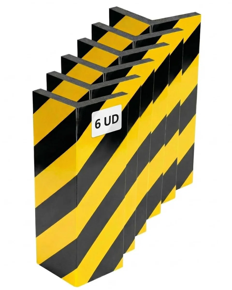 6 unità Paracolpi Garage | Paracolpi Garage Auto da Muro | Protezione Muro | Autoadesivo | Protettore per Parcheggi | Evita Urti e Graffi | Dimensioni 40x15x2 cm (6, Giallo e nero)