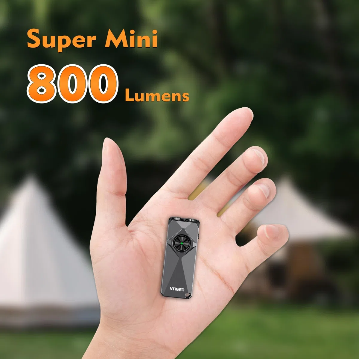 VTIGER K1 Torce portachiavi,800 Lumen piccola luce piatta portatile,Mini torcia tascabile ricaricabile con clip,Compatto portachiavi LED Luci con magnete per Portare tutti giorni,campeggio,emergenza