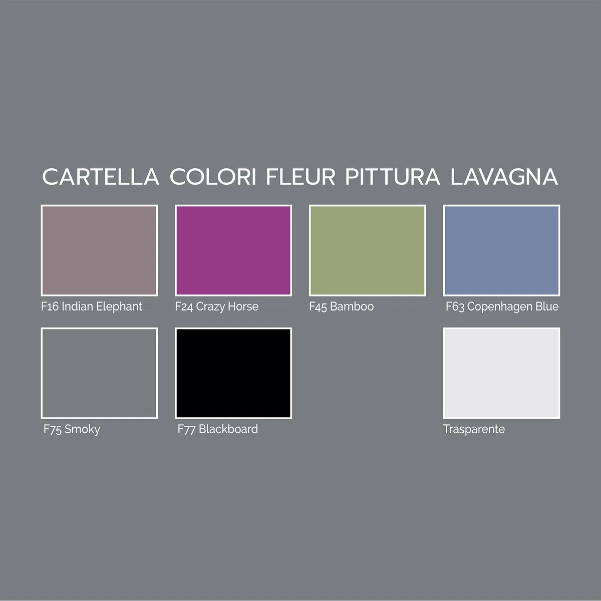 FLEUR DESIGNER'S PAINT | Pittura Effetto Lavagna, 0,750 litri, F63 Copenhagen Blue, Base Acqua, Trasforma Qualsiasi Superficie in una Lavagna su cui Scrivere con il Gesso.