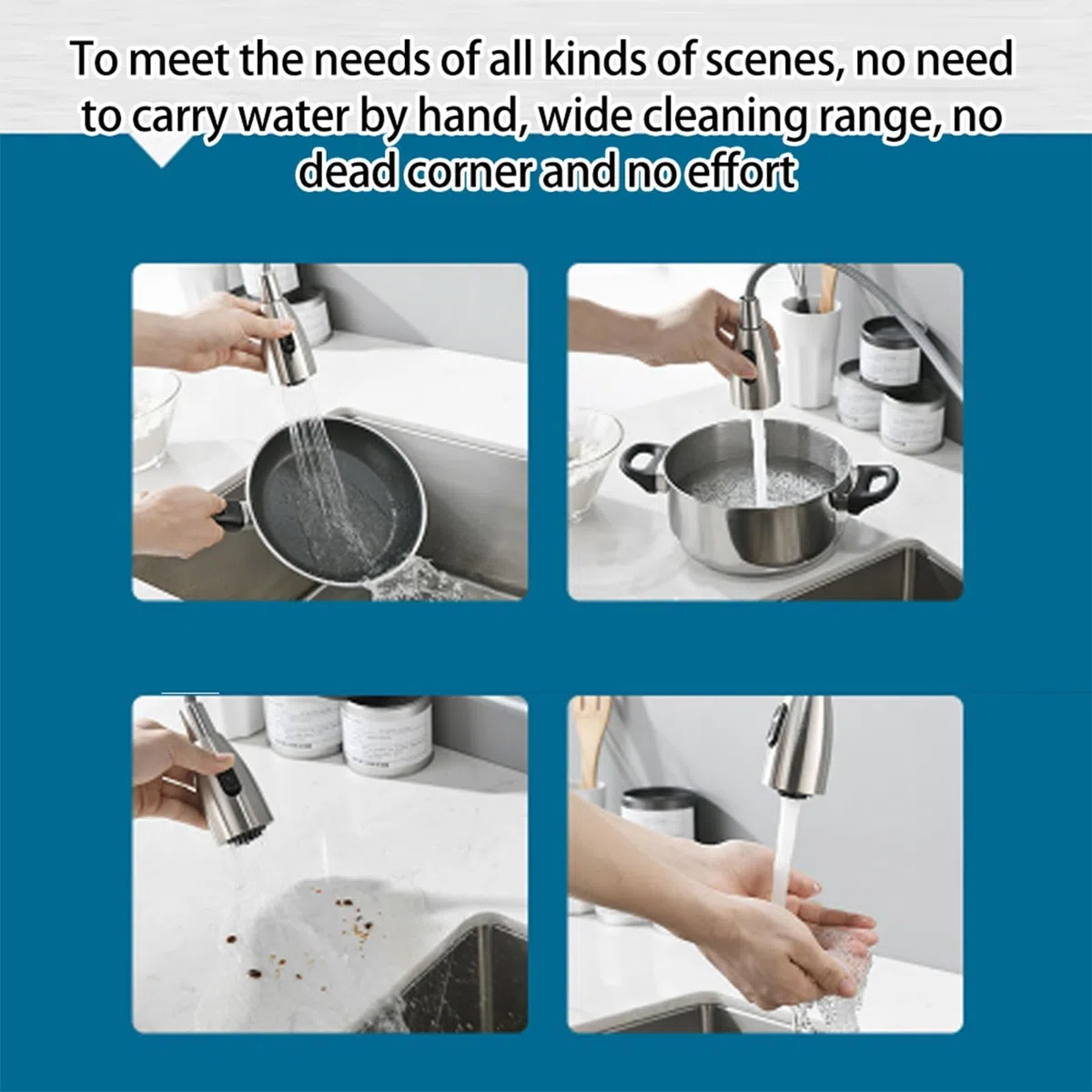Tirare giù Rubinetto Spray Head Rubinetto lavello da cucina Spruzzatore Shower Head Ugello Estraibile Hose Sprayer Pezzo di ricambio Kitchen Tap Spruzzatore Beccuccio G 1/2