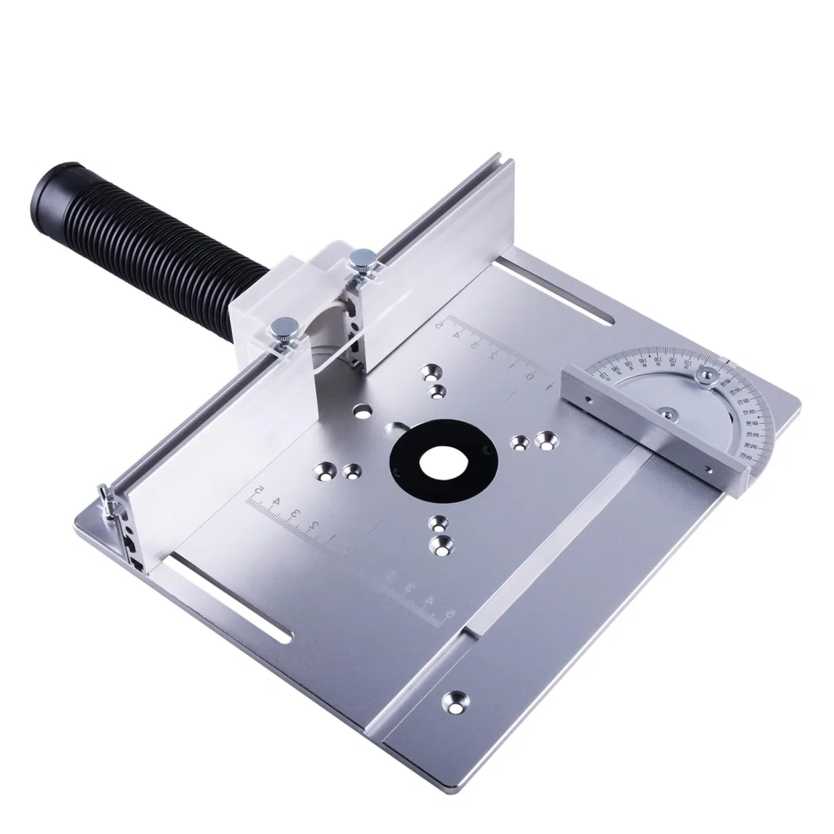 Tavolo per fresatura in lega di alluminio, piastra per pialla, piano con ganascia per fresatura superiore, router table, strumento ausiliario per la lavorazione del legno