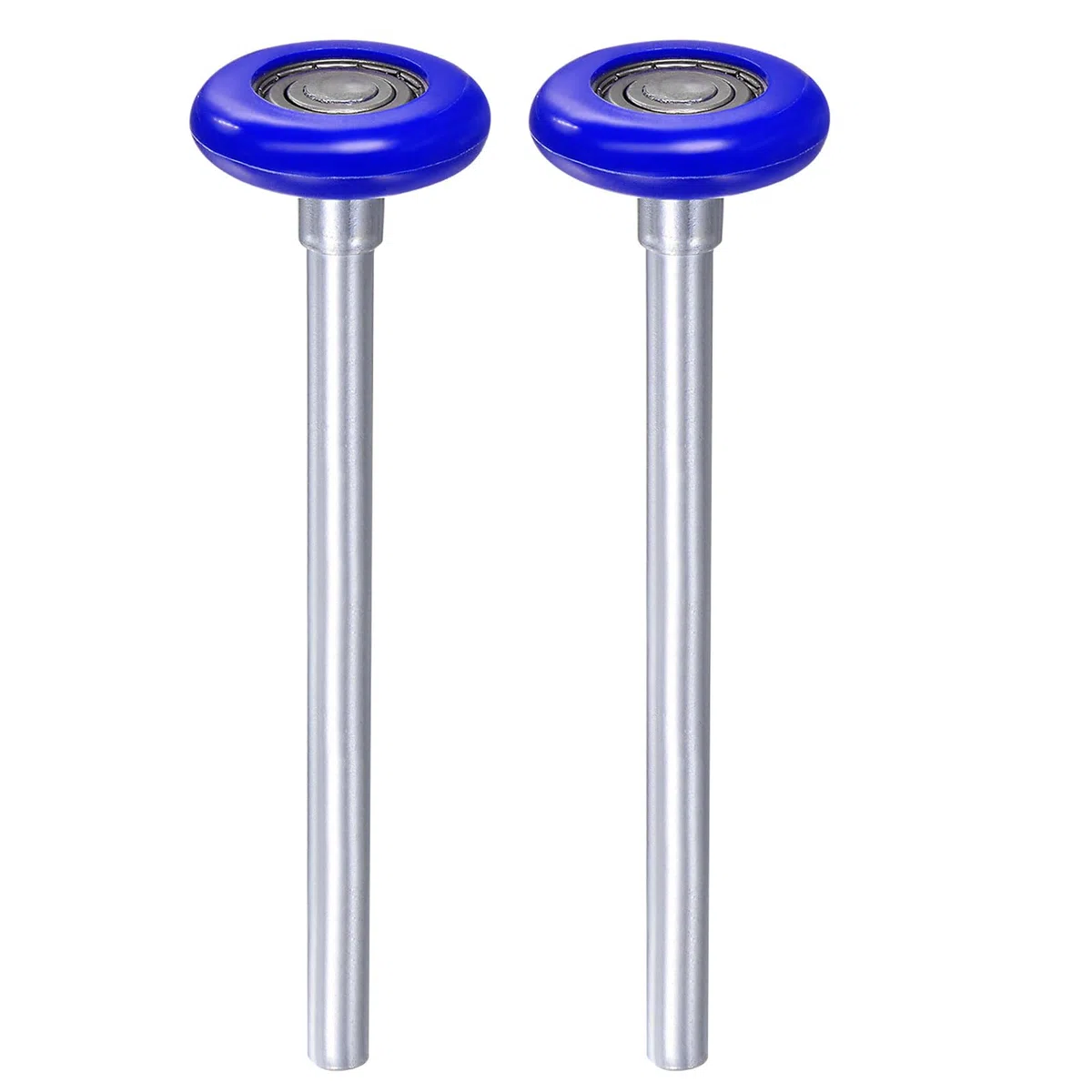 QUARKZMAN 2pz Rulli per Porte Garage in Nylon 1,8" per Binari 2", Asta Lunga 7" per Ruote Silenziose per Porte Garage, Cuscinetto Precisione 6200zz con 8 Sfere, Blu