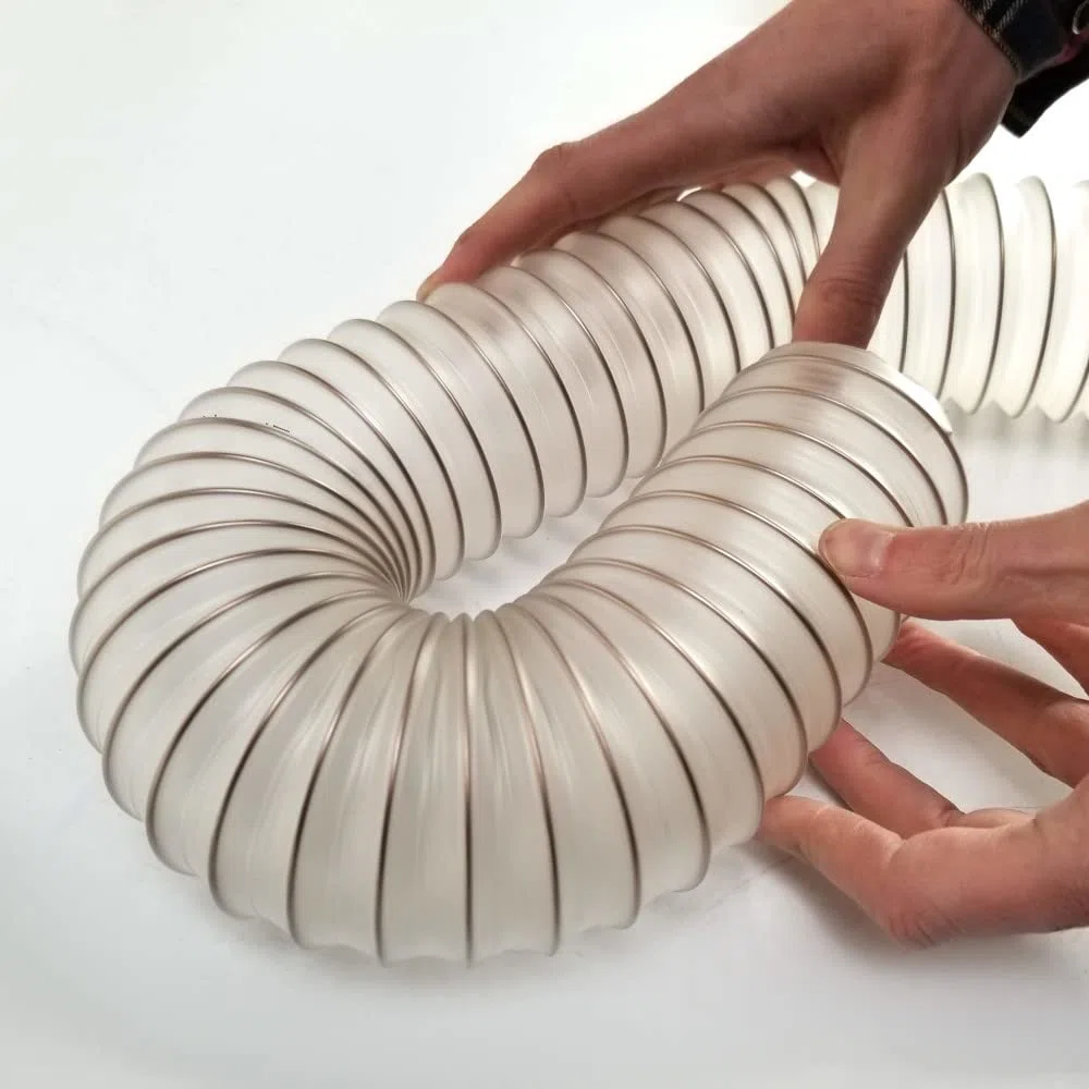 Tubo di aspirazione, 63 mm, 3 m, 0,4 mm, spirale in acciaio, leggero, flessibile, antistatico
