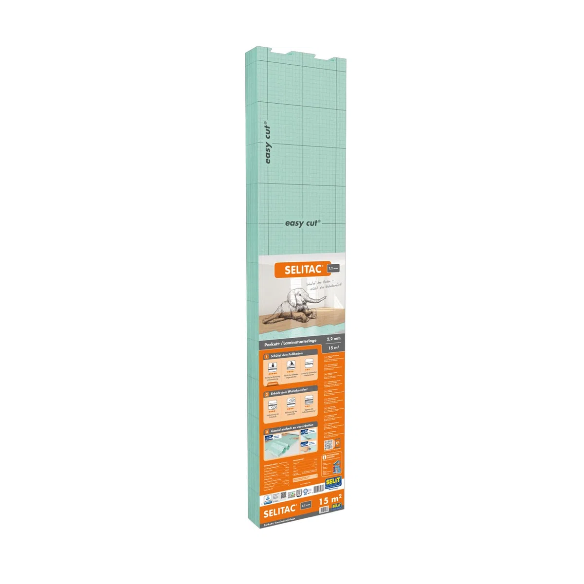 SELITAC 2,2 mm - Sottofondo per pavimento laminati e parquet (15 m²)