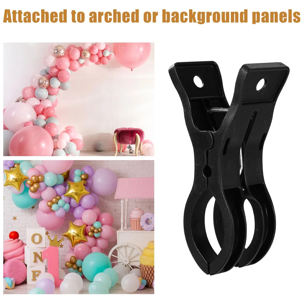 15pz Clip per Arco Palloncini, Clip Ghirlande di Palloncini Premium da 9x5cm Morsetto Impieghi Gravosi per Creazioni di Archi Compleanni Matrimoni Decorazioni (Nero)