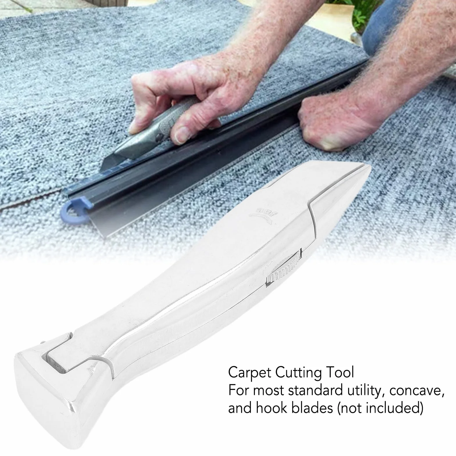 Coltello da Taglio per Pavimenti in Plastica PVC con Vite di Bloccaggio, Lega di Alluminio, Custodia per Lama - Adatto per Lame Standard, Concave e a Uncino
