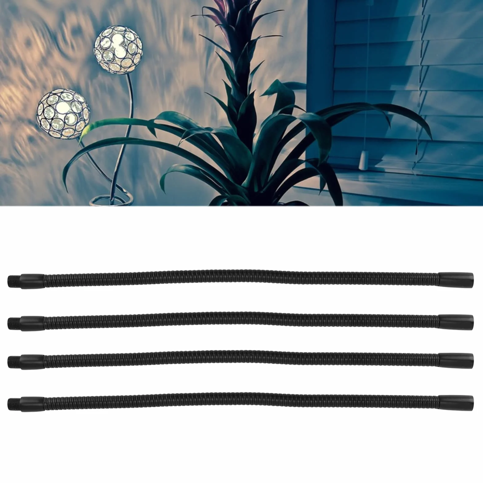 Tubo Flessibile per Lampada da Tavolo - 4 Pezzi Collo d'Oca in Alluminio, Diametro 10 mm, Lunghezza 30 cm