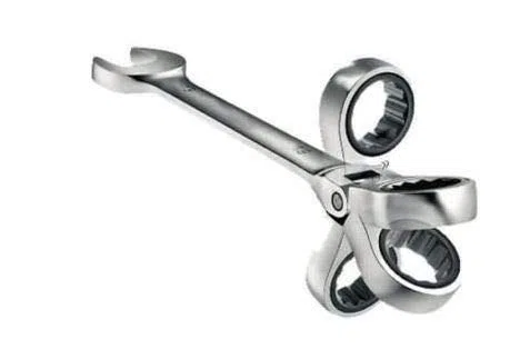 CHIAVE COMBINATA 27 mm A CRICCHETTO TESTA SNODABILE PIEGHEVOLE CHROME VANADIUM