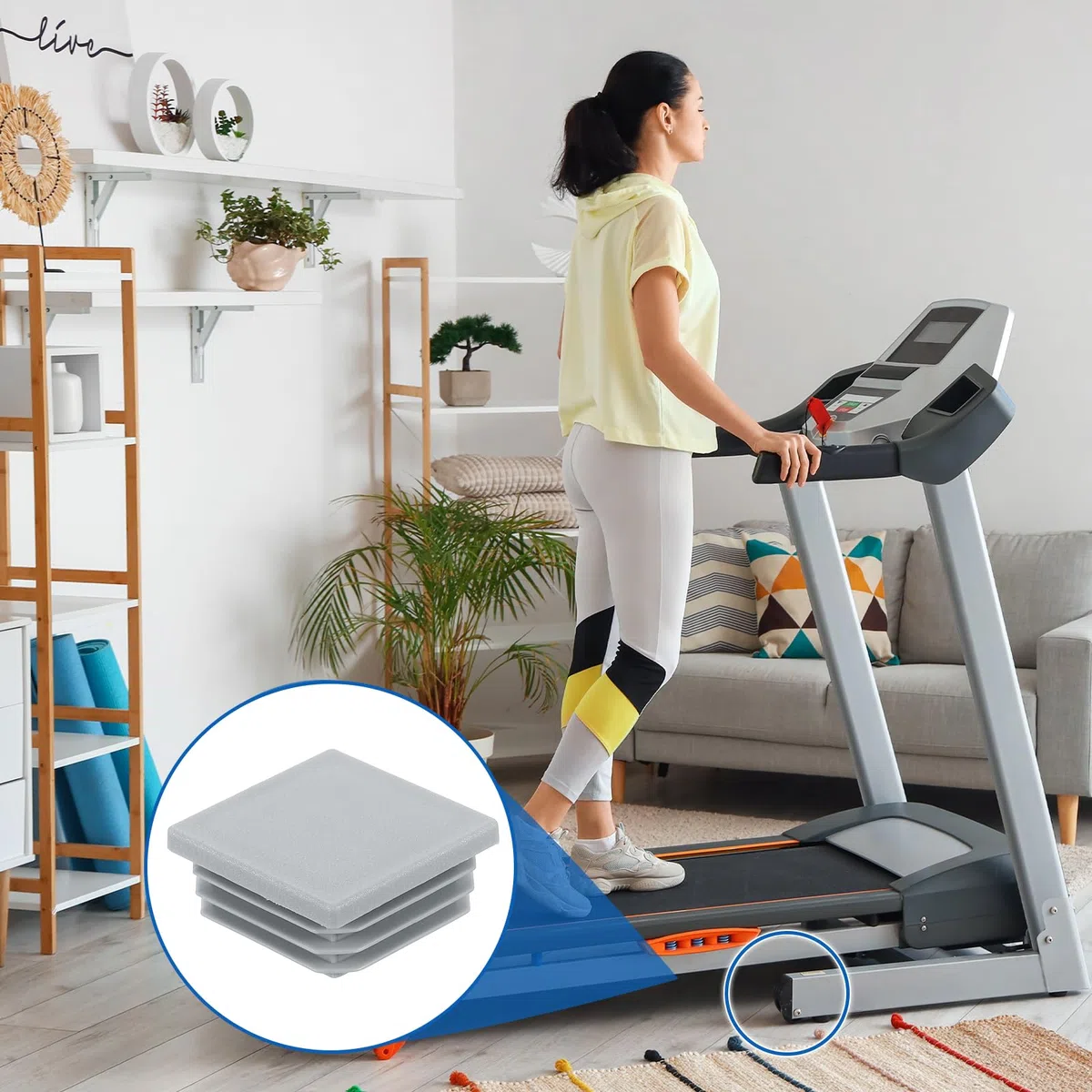 uxcell Tappi terminali quadrati per tubi da 40 mm, 16 pezzi, in plastica, per tubi in metallo, gambe di sedie, tavoli, librerie, mobili, grigio