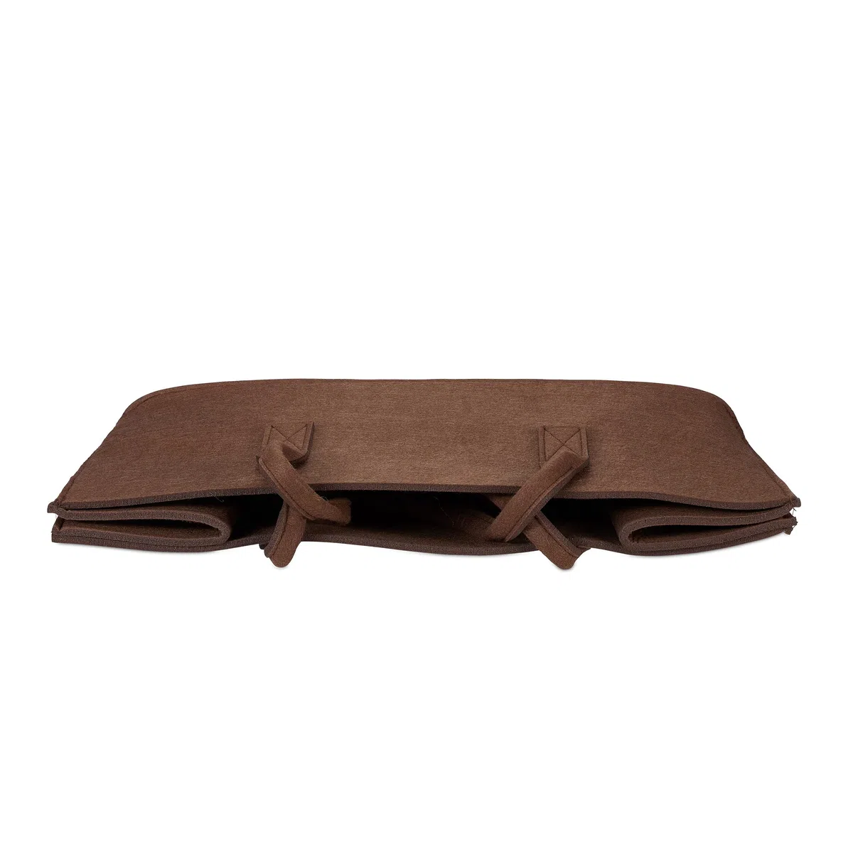 Relaxdays Borsa portalegna per camino in feltro cesto portatile portariviste pieghevole HxLxP: 25 x 25 x 50 cm marrone