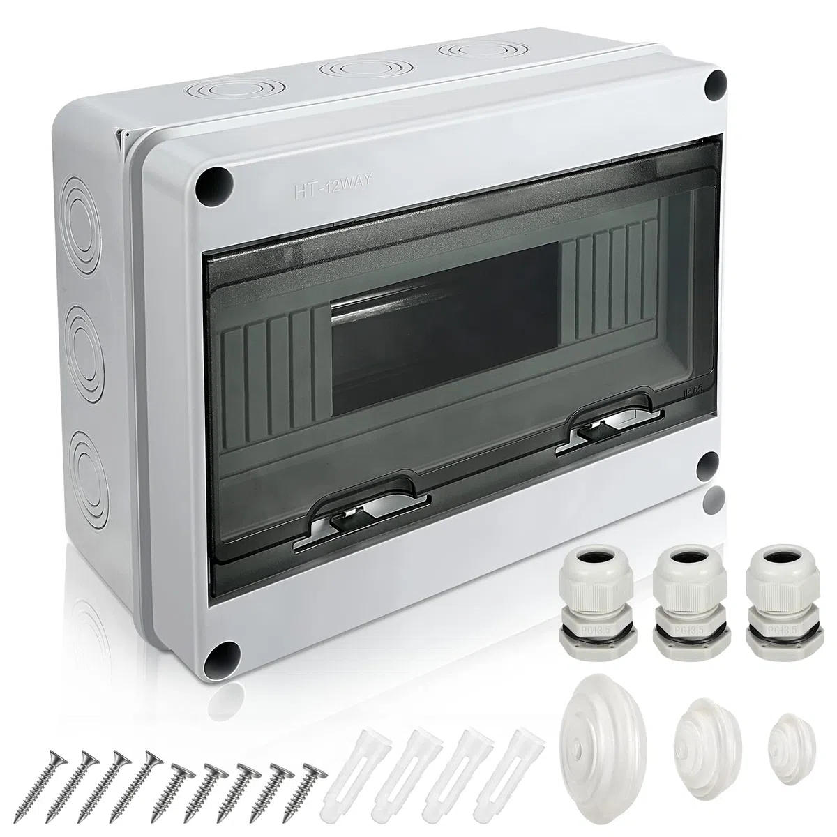 Scatola di Derivazione, 12 Moduli IP65 Quadro Elettrico Esterno Elettrica da Esterno Stagna,Centralino da Parete, Scatola Derivazione Esterna per Casa, Officina, Hotel, Parcheggio