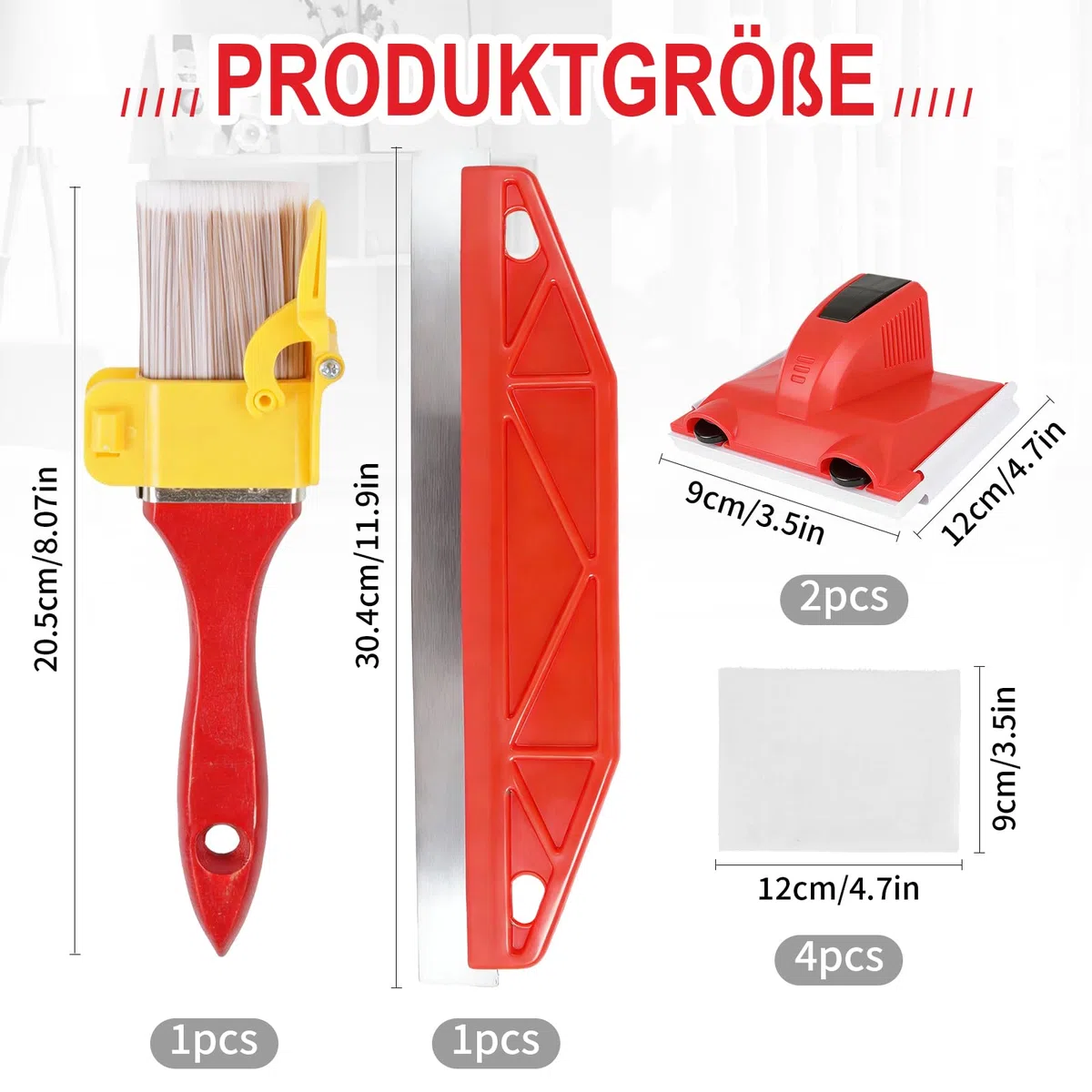 4 pezzi per bordi colorati, strumento perfetto per pittura, con 2 cuscinetti di ricambio, pennelli, copertura di protezione della vernice, per ottenere bordi impeccabili su pareti, soffitti, angoli