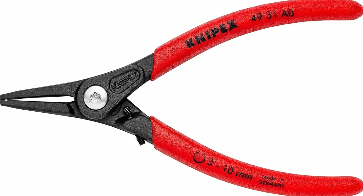 KNIPEX Pinza di precisione per anelli di sicurezza per anelli di sicurezza esterni su alberi con meccanismo di limitazione, 49 31 A0