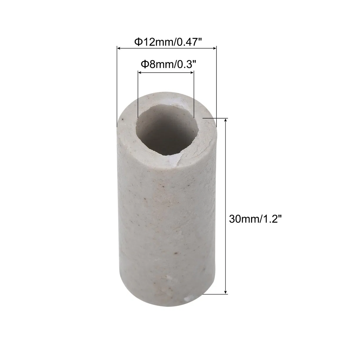 QUARKZMAN Tubo in Ceramica Protezione Isolata Fascio Cavi Elettronici Tubo Isolamento Termico 8x12x30mm, 30pz