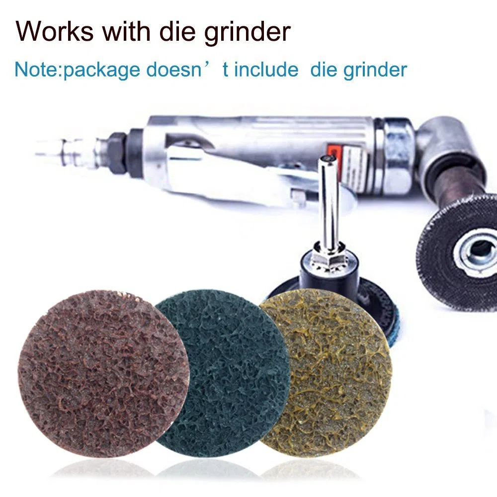 30 pezzi dischi abrasivi dischi cambio rapido set, fine/media/grossa, 5,1 cm/50 mm, con 2 pezzi 1/10,2 cm, superficie del gambo, Afunta condizionata dischi per preparazione di superfici striscia