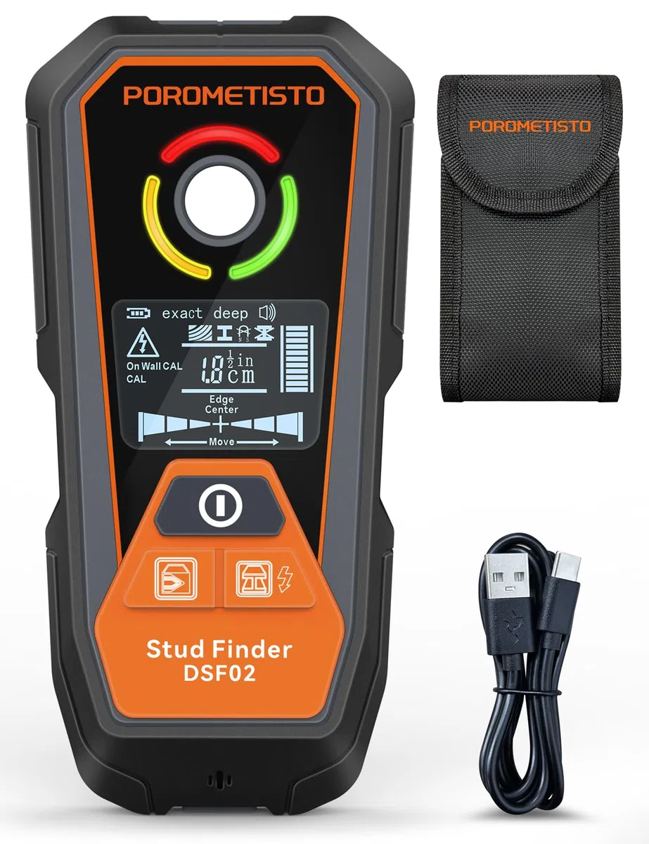 6 IN 1 Rilevatore Tubi e Cavi Elettrici Ricaricabile, Profondità di Rilevamento 20-120 mm,Cerca Tubi Acqua e Cavi Nei Muri,Metallo/Rame/Materiali Magnetici/Non,Cerca PVC Tubi