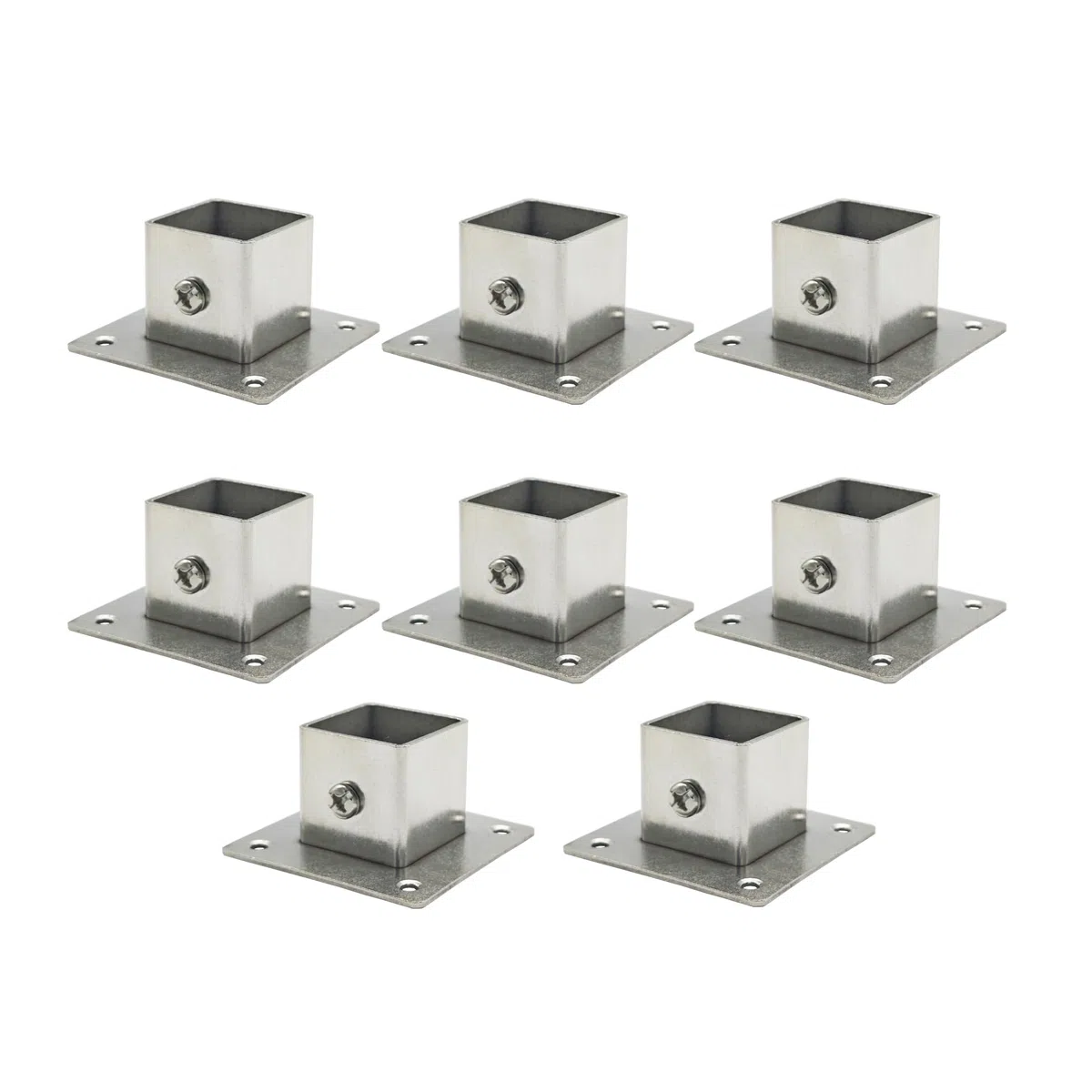 8 supporti con flangia quadrata da 3 cm, in acciaio inox 201, per recinzioni a pavimento o montaggio su ponte, 30 x 30 mm
