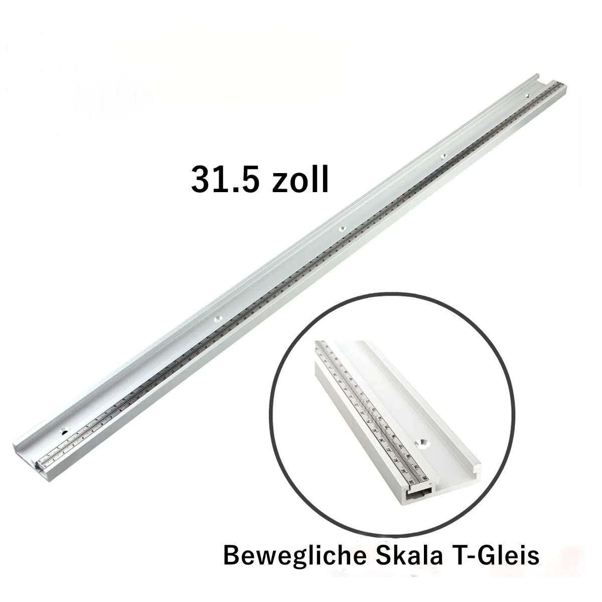Guida a T da 800 mm con scala mobile, in lega di alluminio, con slot a T, per fresa fai da te, sega da tavolo, binario obliquo, attrezzi per la lavorazione del legno, per tavolo router