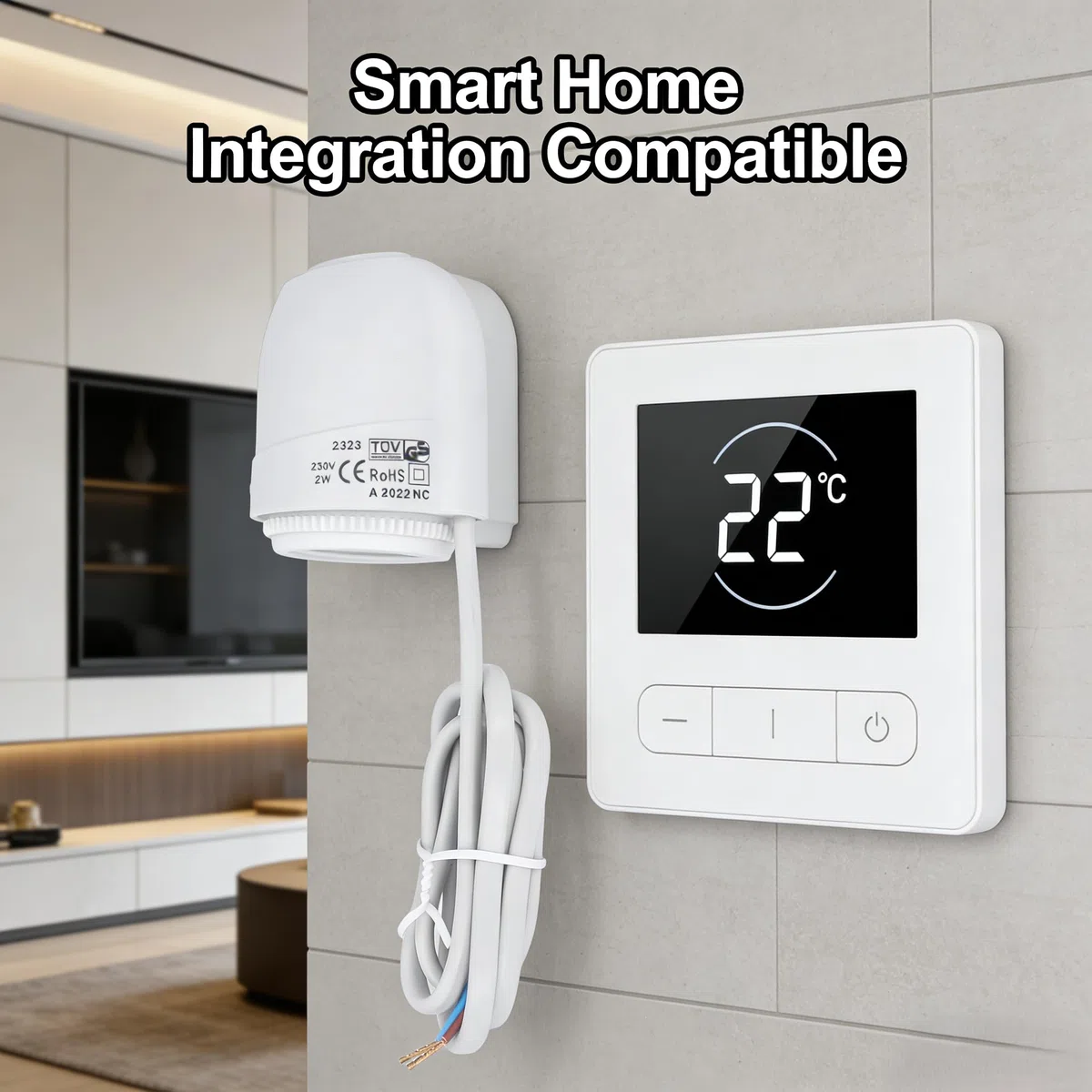 Attuatore elettrotermico Buderus, attuatore elettrotermico normalmente chiuso, valvola termostatica impermeabile per riscaldamento a pavimento 230V AC IP54, adatto per impianti di riscaldamento