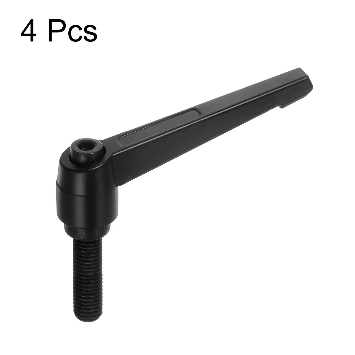 QUARKZMAN 4pz Regolabile Serraggio Leva Maniglie M12 x 60mm Maschio Filettatura Bullone Manopole Girevole Vite blockggio Rapido Rilascio Cricchetto Pulsante Maniglia, Nero