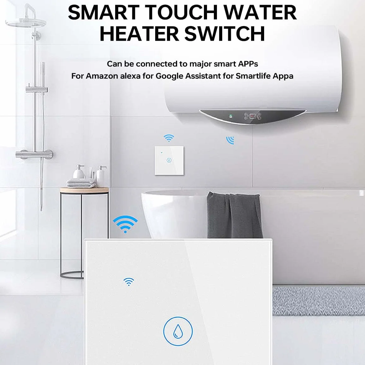 8000W Interruttore intelligente Per Scaldabagno Elettrico Murale ad Accumolo Timer intelligente per scaldacqua a immersione 40A Timer per scaldacqua Compatibile con l'app Smart Life (oro)