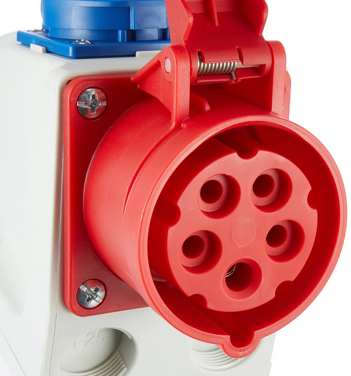 Kopp 100400005 CEE - Presa industriale murale doppia, a 3 e 5 poli, colore: Bianco/Blu/Rosso