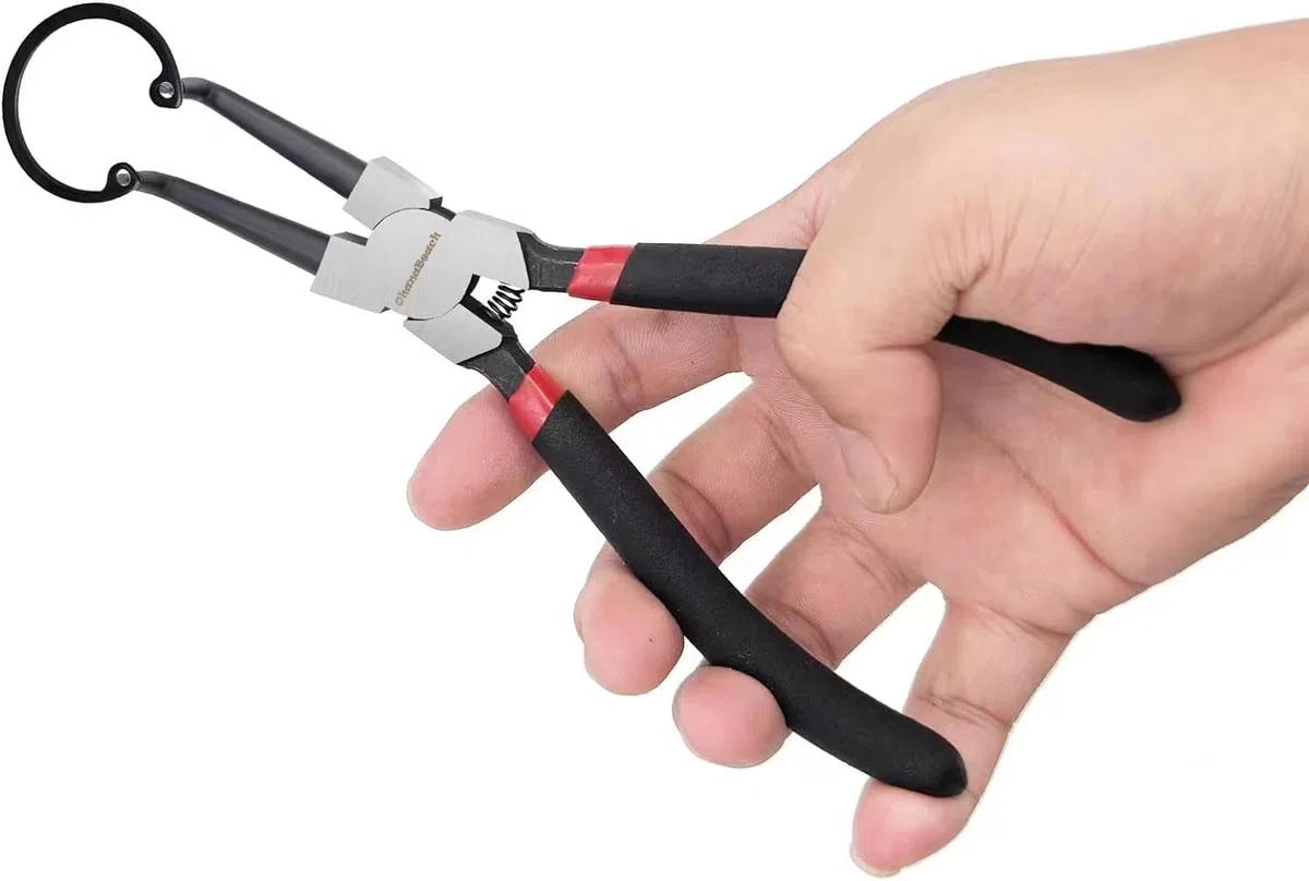 OhanaBeach pinza per 4 Pezzi Pinze Per Anelli Di Sicurezza, pinza interne ed esterne diritte da 170 mm, Snap Ring PliersSeeger, Maniglie Antiscivolo,acciaio al carbonio, con Borsa Portatile