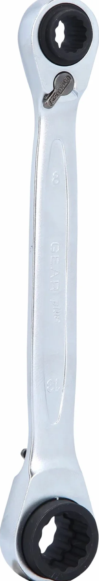 KS Tools 503.4656 Chiave a Cricco Doppia Poligonale Reversibile 4 in 1 Gearplus, 8X10-12X13 mm