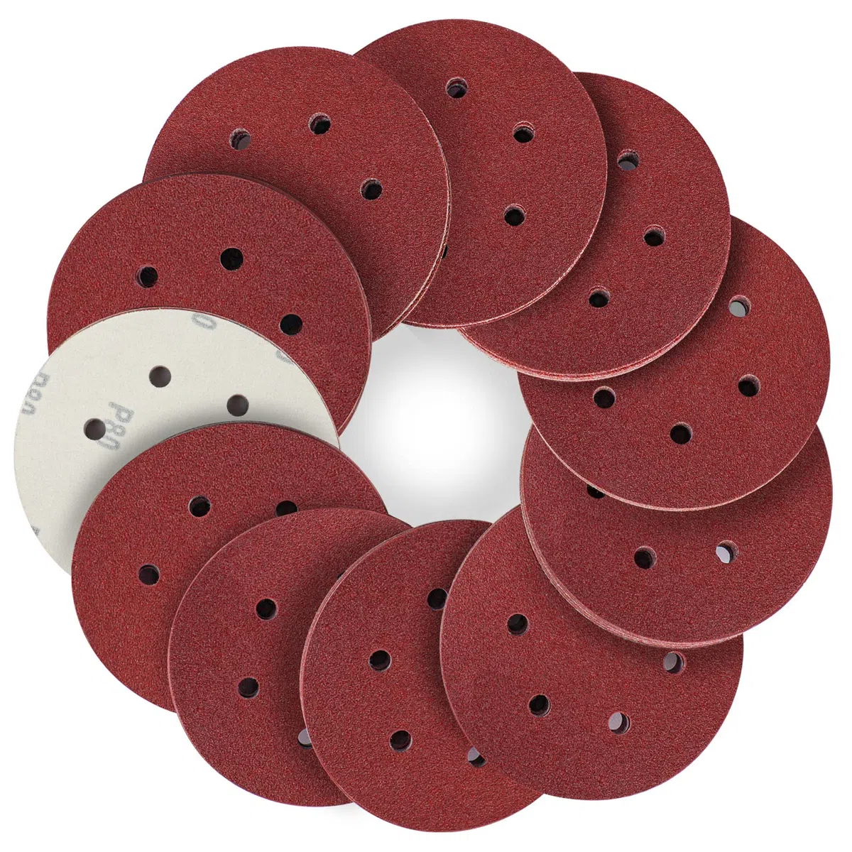 STEBRUAM Dischi Abrasivi 150mm 6 Fori Grana 80 Carta Vetro Abrasiva per Levigatrice Orbitale - 45 Pezzi