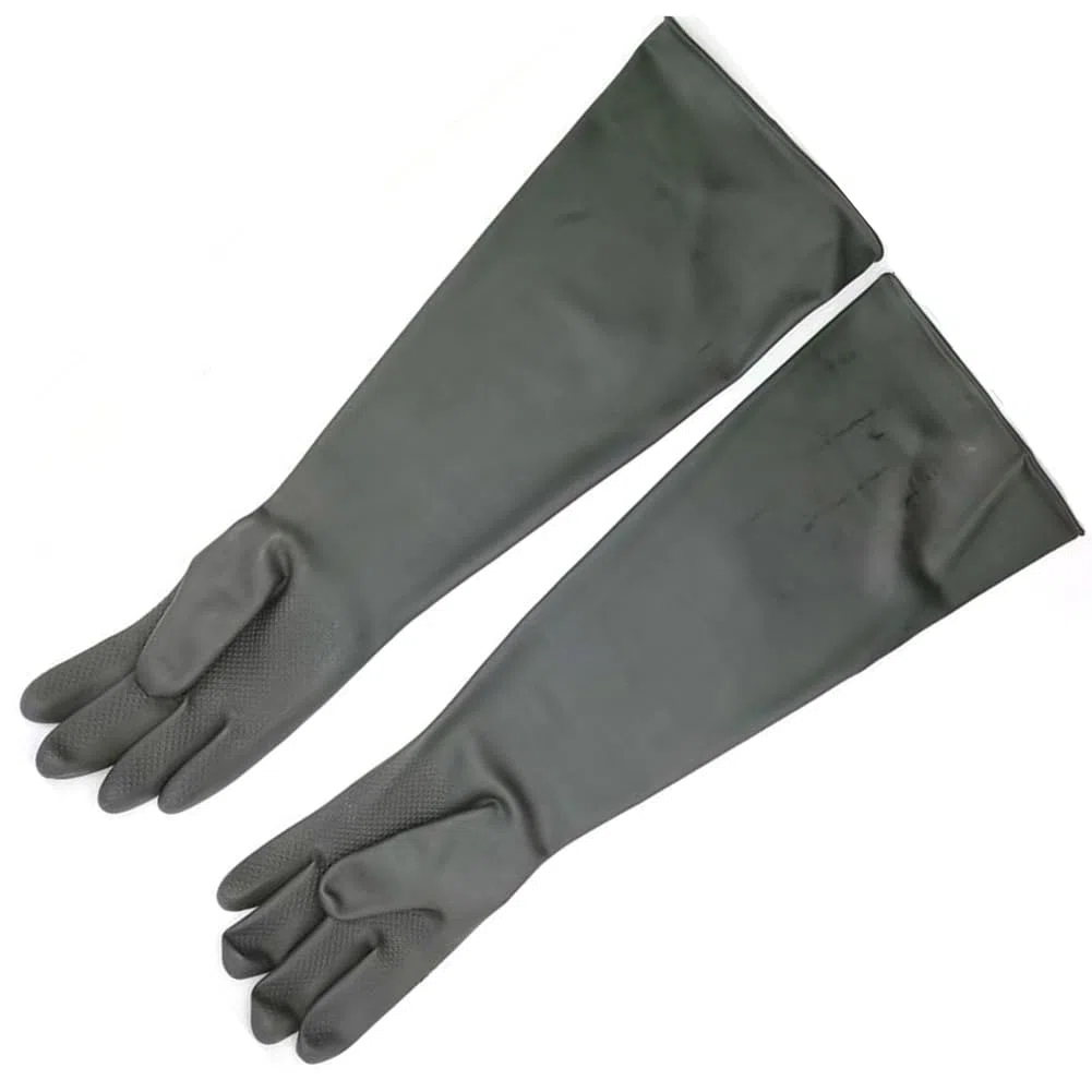 Guanti di mobile sabblast, guanti blaster sabbia di sabbia per sabbiatura abrasiva mobile abrasivo A pair of glossy thin gloves (diameter 150mm) Sandblasting gloves