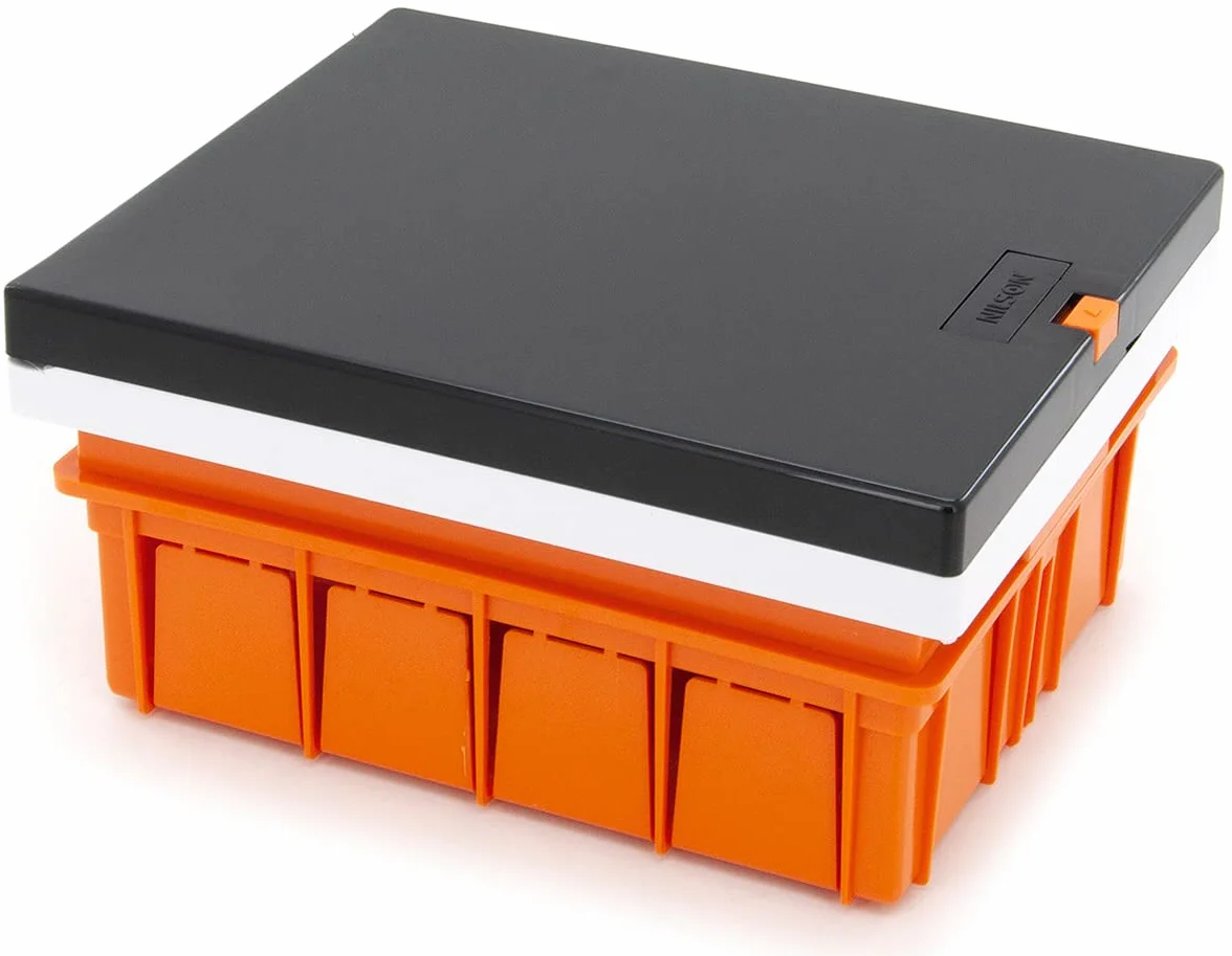 Scatola dei fusibili con livella a bolla da incasso, piccolo distributore a incasso, 6 moduli, 1 fila, IP40 IK07