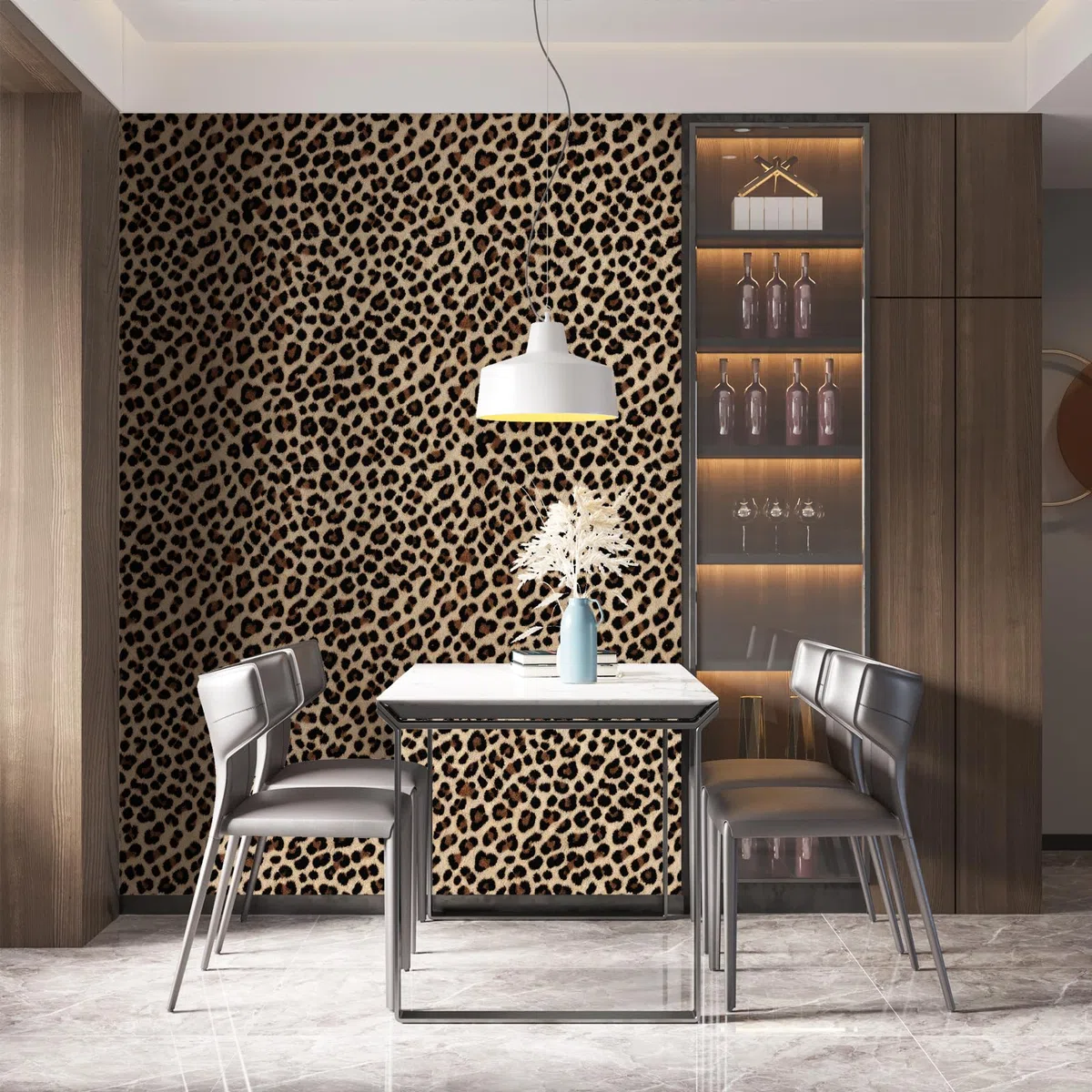 Carta da Parati Autoadesiva Leopardata, 44 x 600 cm Carta da Parati Autoadesiva con Motivo Leopardato, Pellicola Adesiva per Mobili,Camera da Letto,Soggiorno,Bagno,Cucina